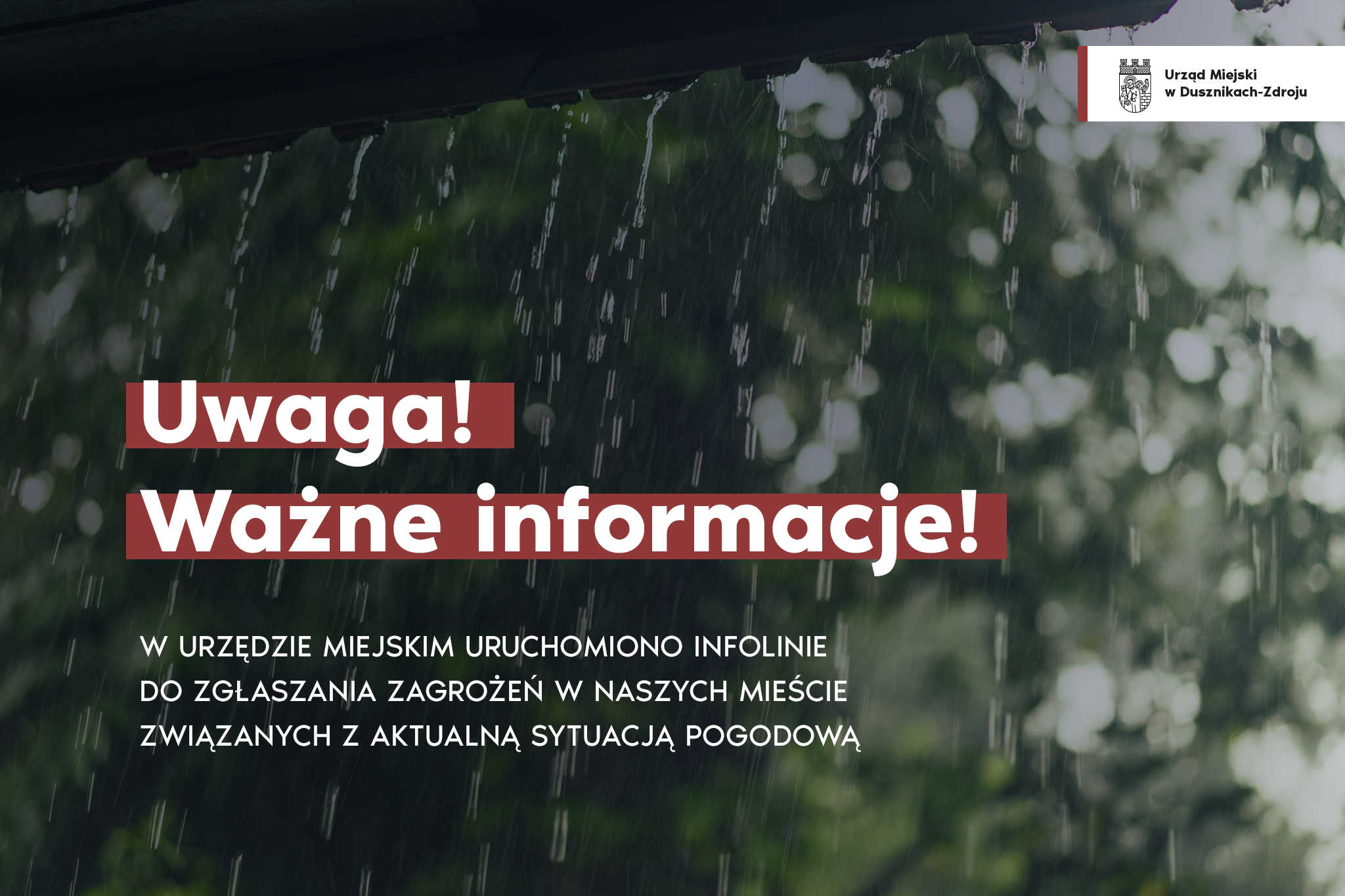 Ważne informacje – zagrożenie powodziowe